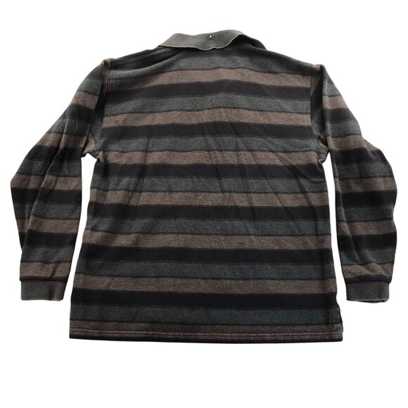 Ashworth Harry Logan Mens Rugby Polo Shirt Medium Striped Long Sleeve Casual - Picture 2 of 6
